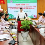 Tổng Giám đốc NHCSXH Dương Quyết Thắng chủ trì buổi làm việc với chi nhánh NHCSXH tỉnh An Giang
